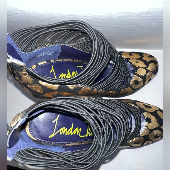 LONDON TRASH Ceres Cheetah Gold & Black Platform Heels 🐆 - Picture 3 of 10